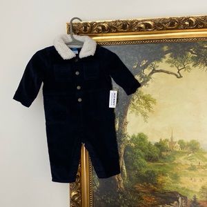 3-6 baby Royal Blue Corduroy button up suit